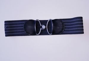 Charcoal Gray Belt with Silver Buckle